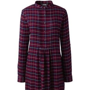 12 TALL Lands' End Plaid Shirt Dress